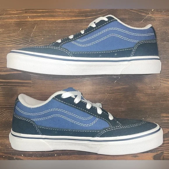 Vans Unisex Off The Wall 721454 Black and Blue Casual Shoes Sneakers Sz 4 Youth - Picture 5 of 7